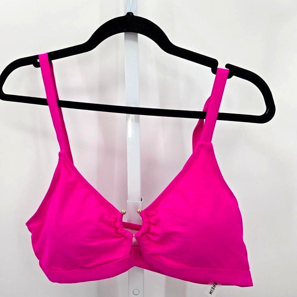 Pink Bikini Top Padded Bra Swimwear Adjustable Strap Swimsuit‎ Plus 1XL